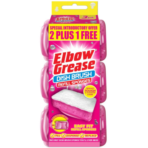 Змінні насадки для миття посуду Elbow Grease Pink – 3 шт